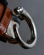 "Cartier" Bis motif design buckle leather belt