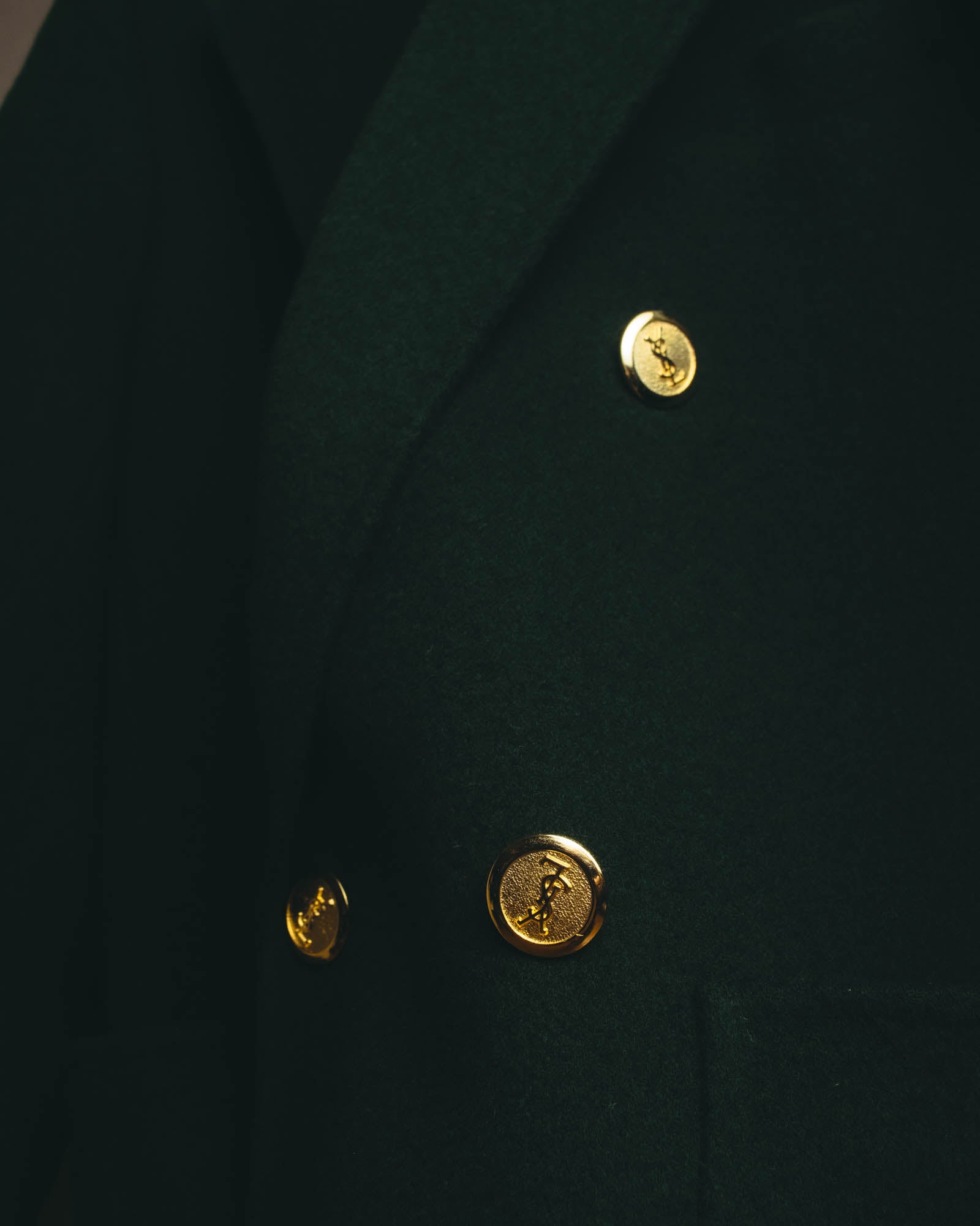"Yves Saint Laurent" late 80's-early 90's Structured wool mohair double breasted coat