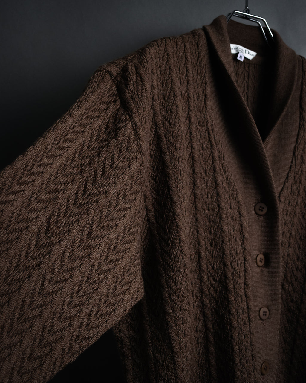 “Christian Dior SPORTS” 90’s Shawl collar cable knit cardigan