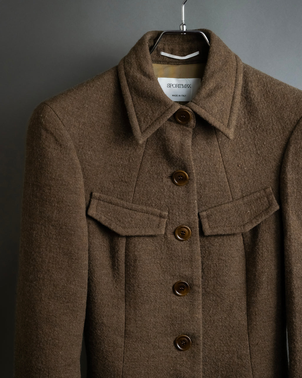 "SPORTSMAX" Carving flap design mid-length coat