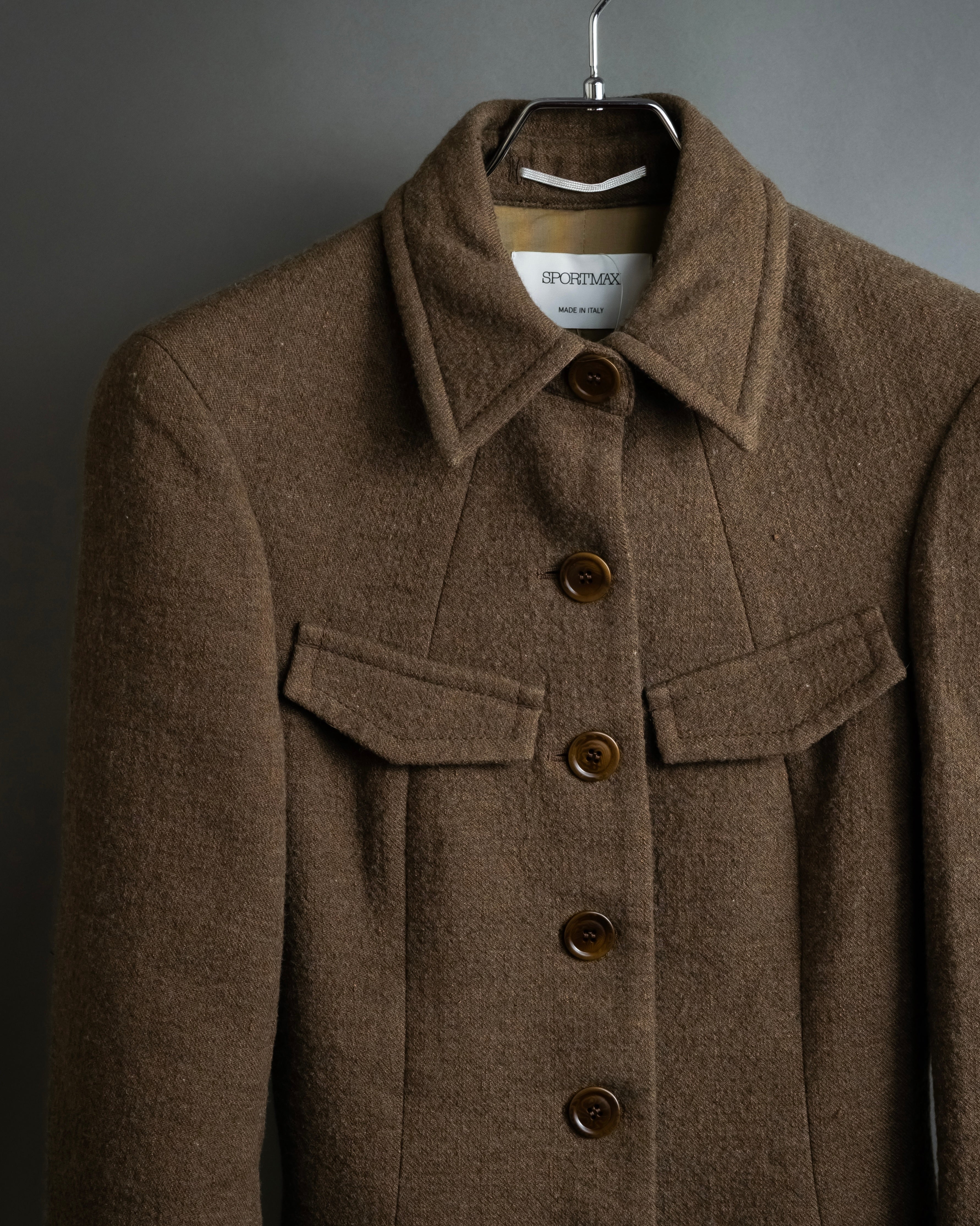 "SPORTSMAX" Carving flap design mid-length coat