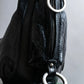 "FENDI" Curved design swirl motif leather one shoulder bag