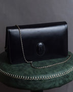 "Cartier" Logo engraved horizontal chain shoulder leather bag
