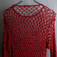 "Y's" Vivid red color mesh knit pullover