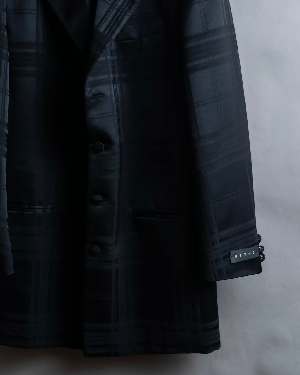 Vintage geometric check oversized tailored jacket