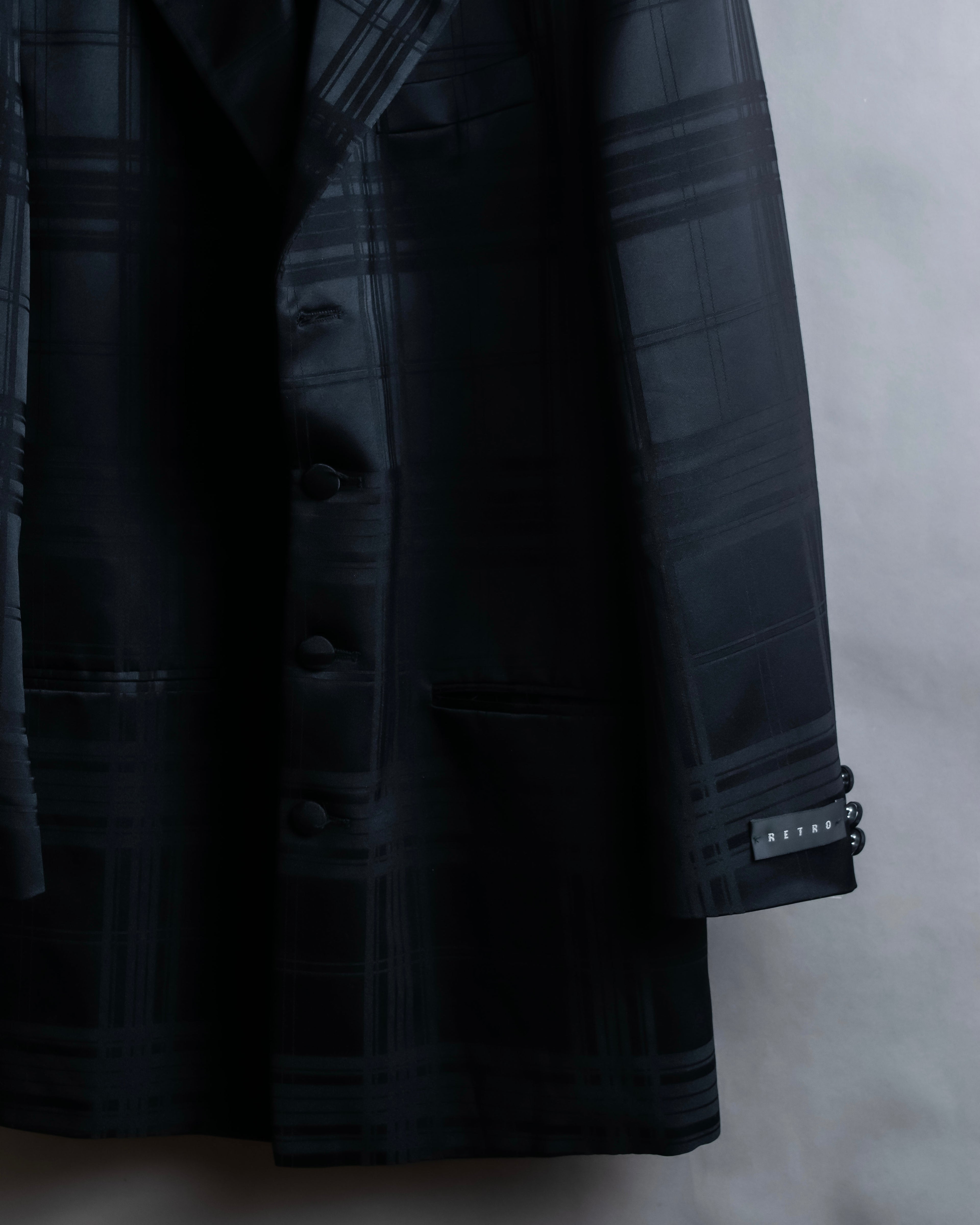 Vintage geometric check oversized tailored jacket