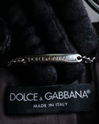 "DOLCE & GABBANA" Fringe scarf included double-breasted coat