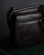 "GUCCI" Bar-shaped fastener design leather shoulder bag