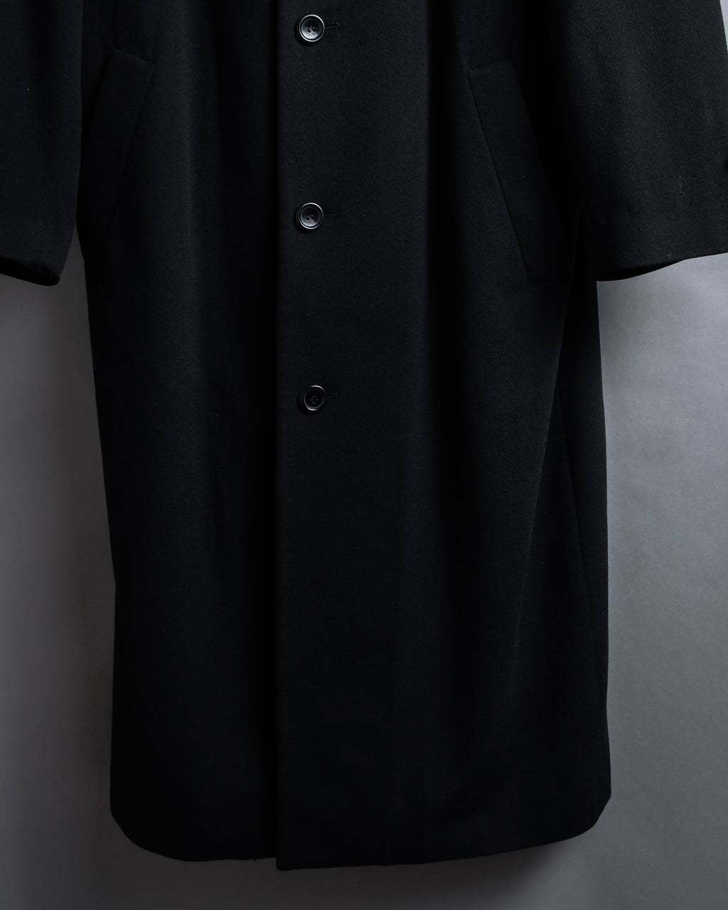 "BARBERINI" Minimalist detail 100% cashmere stand collar coat