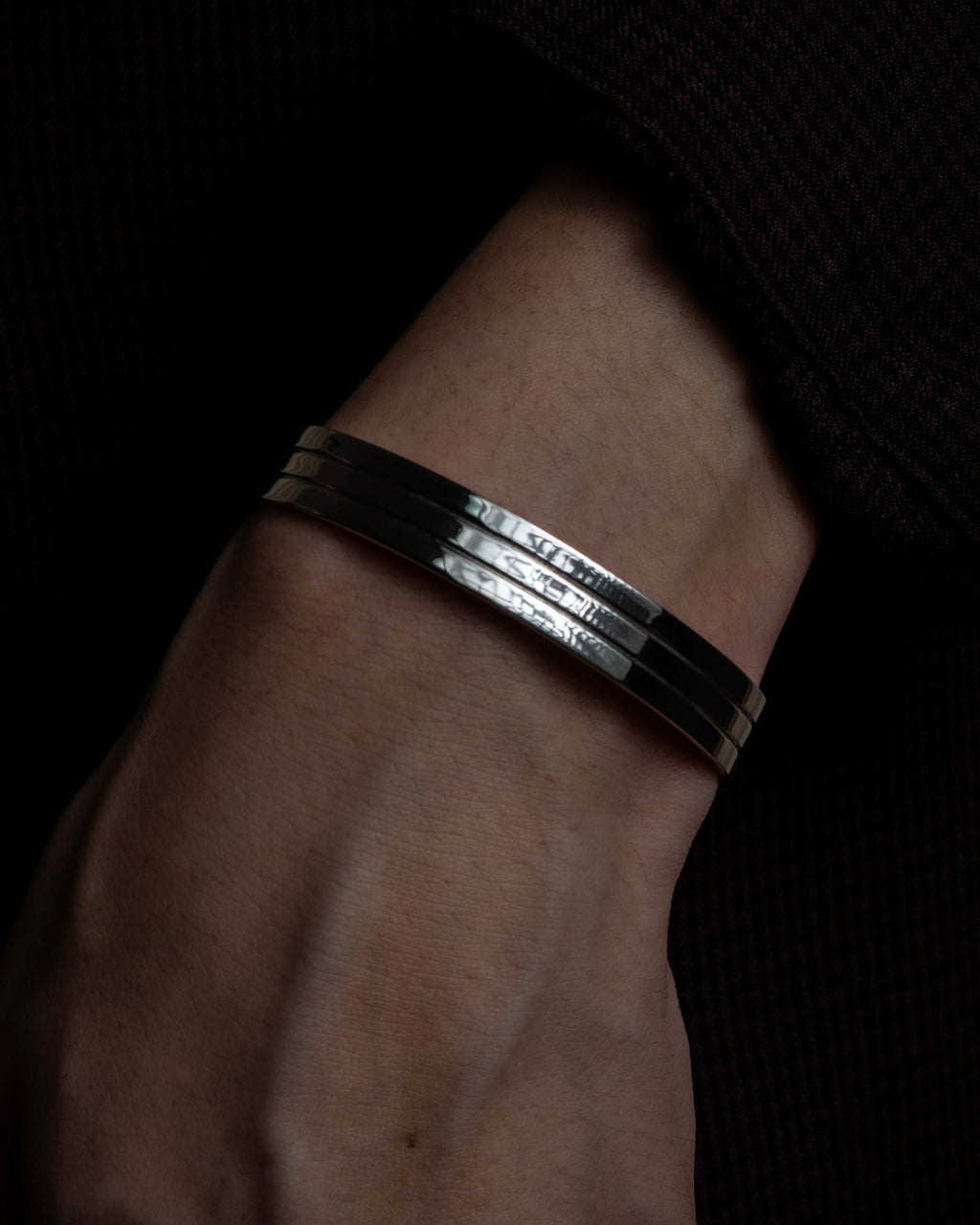 "DIOR HOMME" Logo engraved silver bangle