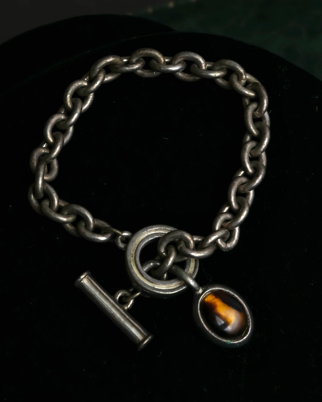 "Ralph Lauren" Circular toggle motif design silver bracelet