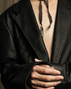 "HUGO BOSS" Oversized calf leather tailored jacket