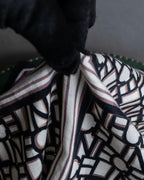 "CELINE" Belt motif pattern purple color silk scarf