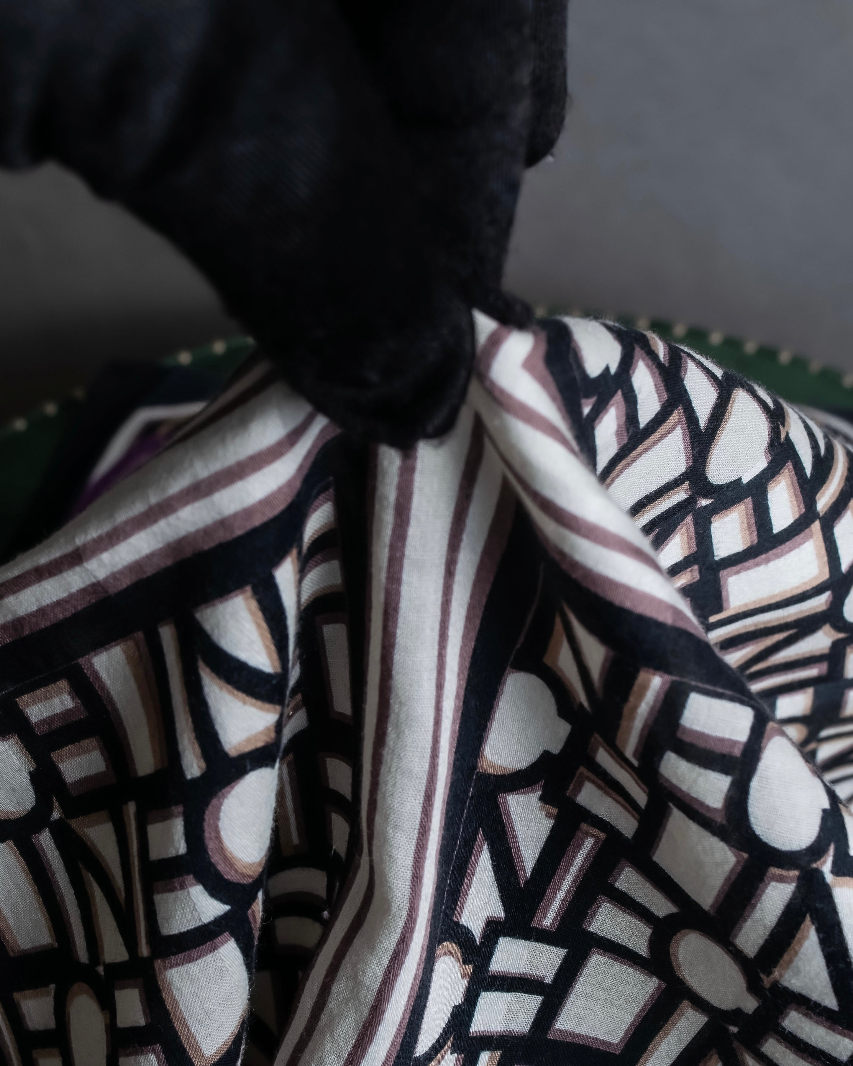 "CELINE" Belt motif pattern purple color silk scarf