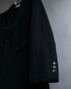 "COMME des GARCONS" Peaked lapel double-breasted long tailored jacket
