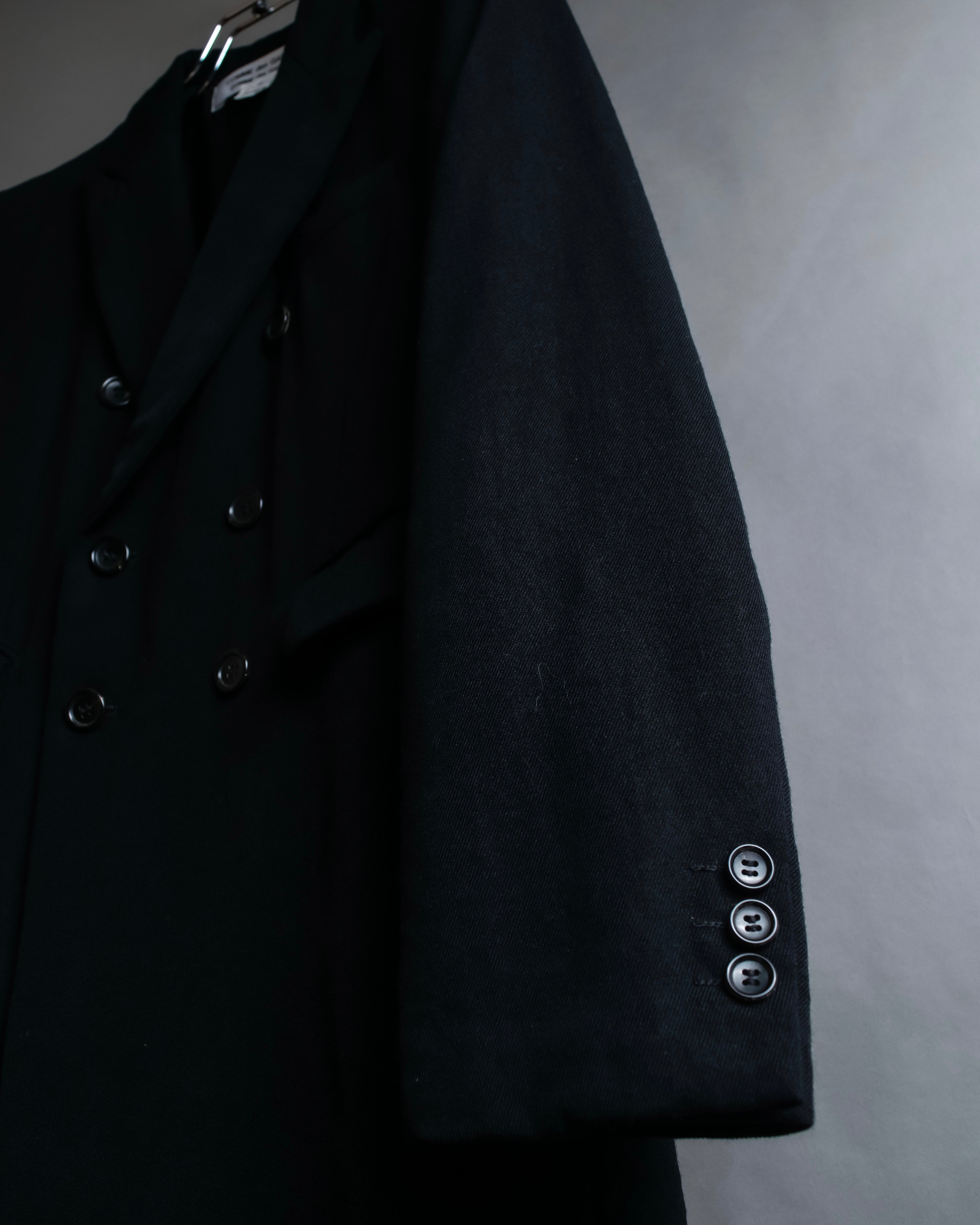 "COMME des GARCONS" Peaked lapel double-breasted long tailored jacket