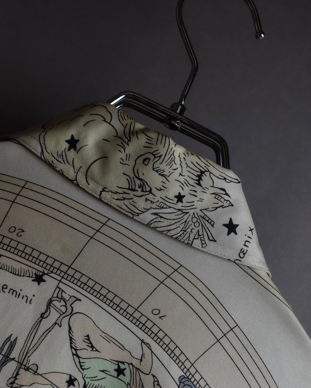 "HERMES" Margiela period Les Étoiles, Stars silk shirt