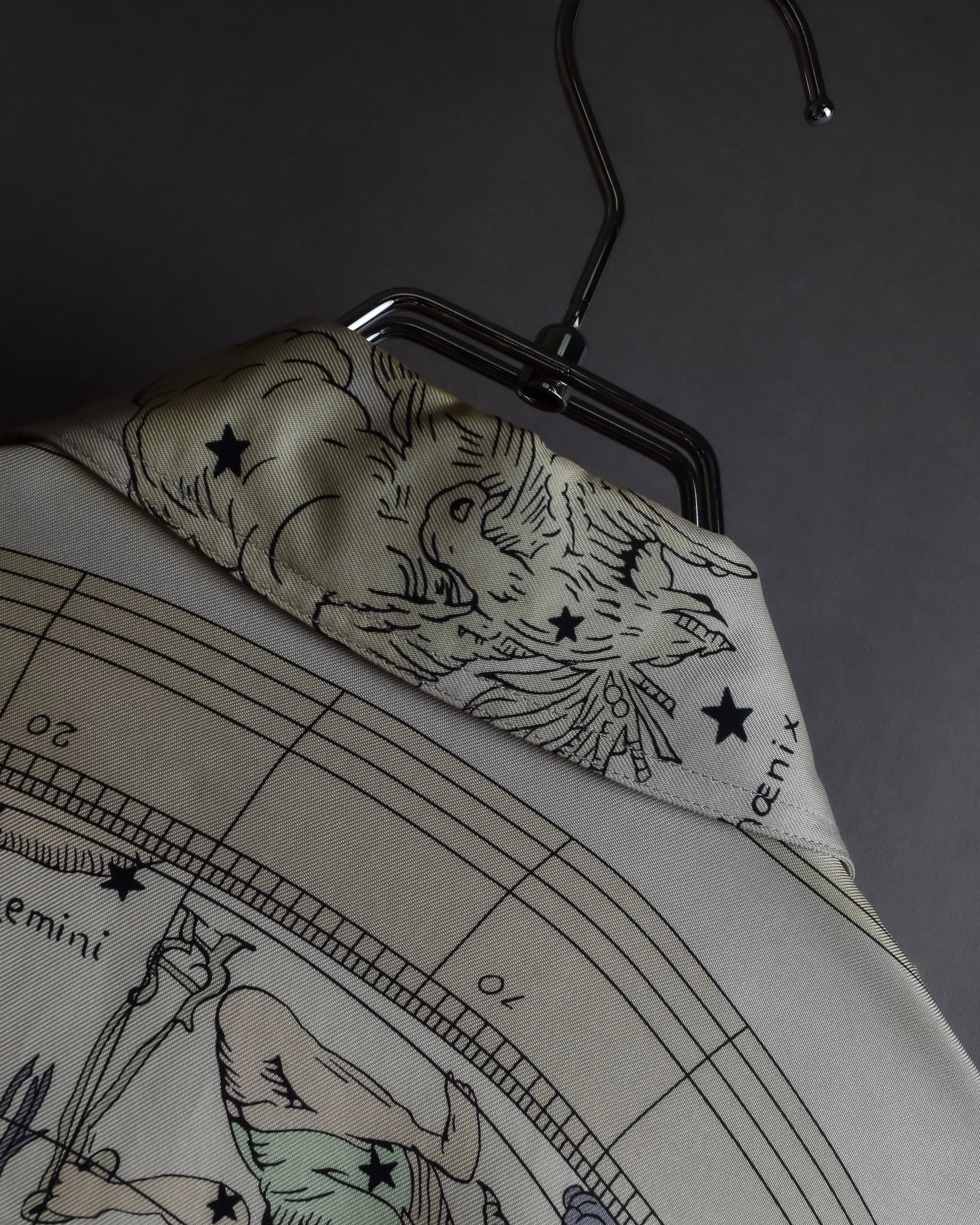 "HERMES" Margiela period Les Étoiles, Stars silk shirt