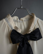 "VALENTINO" Gathered detail ribbon bow tie pullover