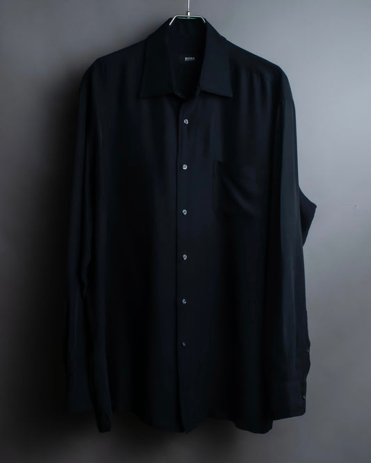 "HUGO BOSS" Striped fabric super oversized black shirt