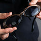 "GUCCI" engraved oval sunglasses