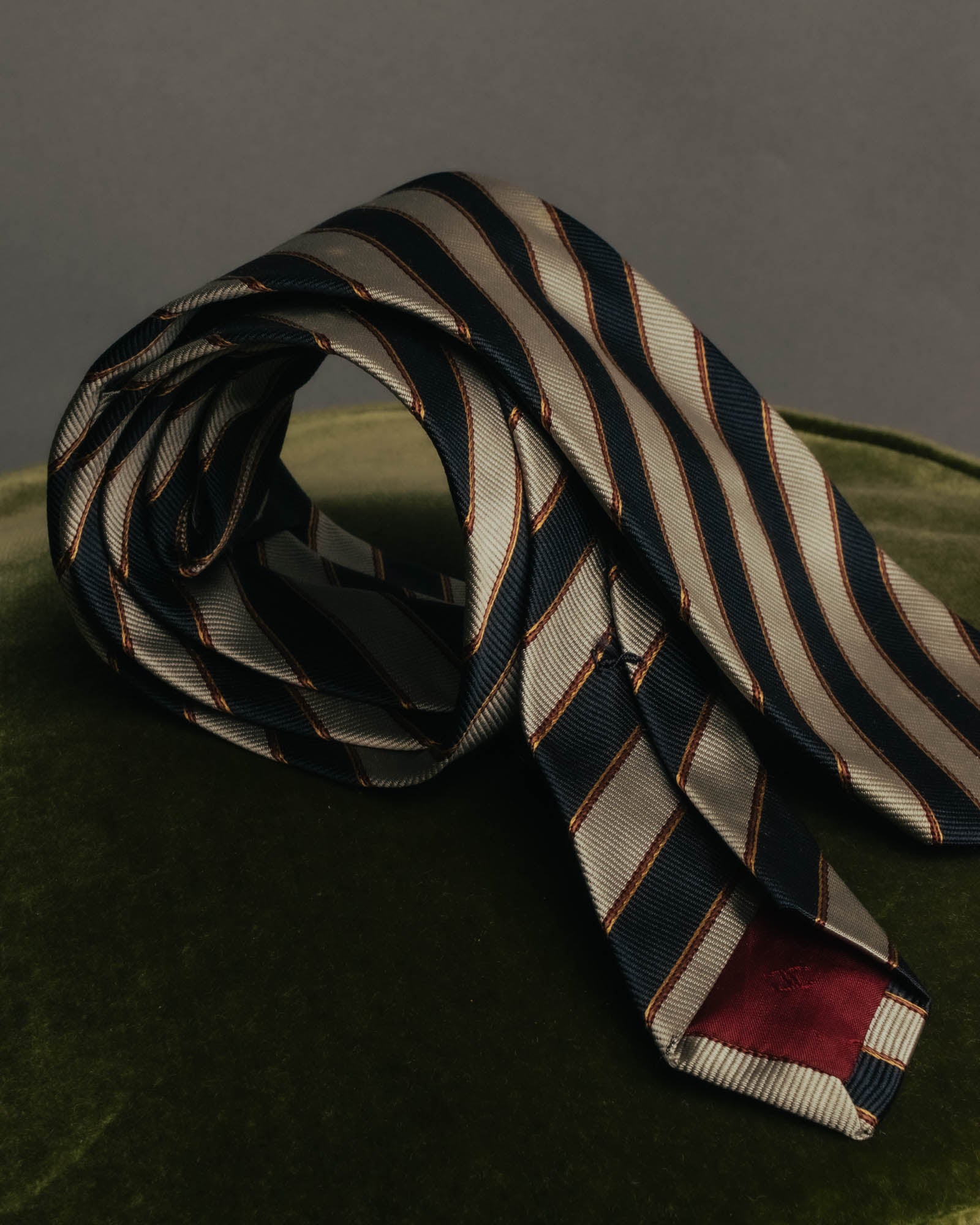 "CHANEL" 90's-00's Classic silk regimental striped tie