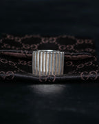 "GUCCI" Striped design sterling silver ring