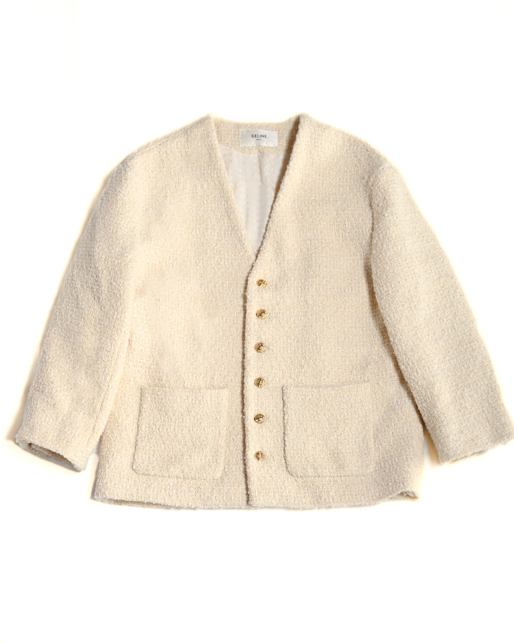 CELINE by Hedi Slimane  / 2022AW Oversized Tweed Jacket White