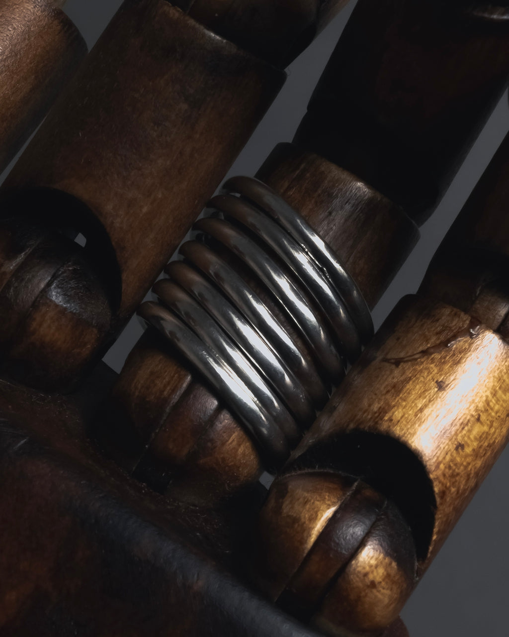 "Christian Dior" 00’s stacked wire silver 925 logo plate ring