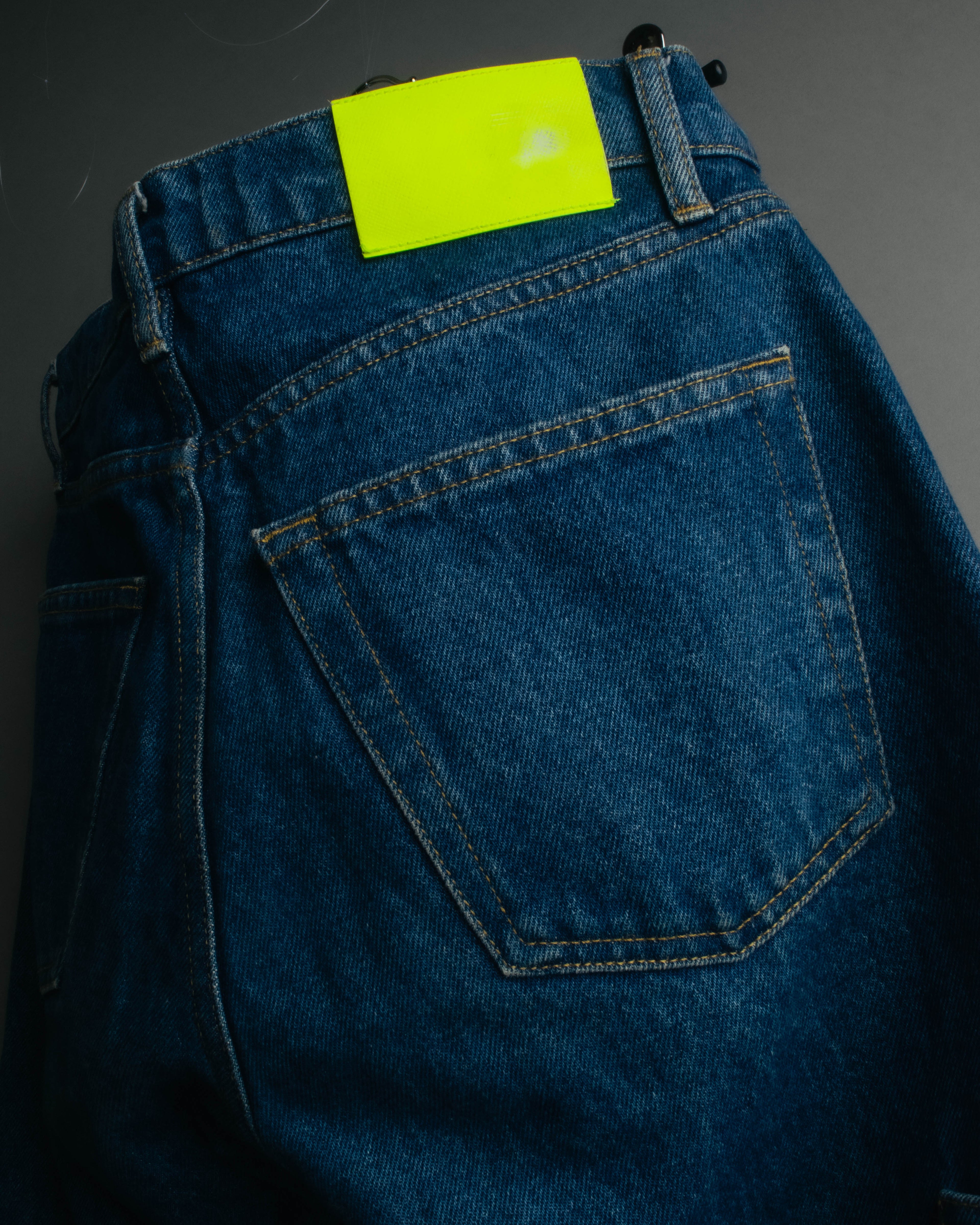 “Balenciaga” 2016-18’s tapered denim pants with neon back patch