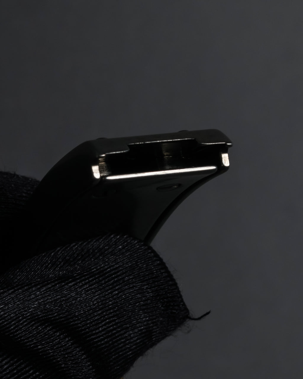 "PRADA" Logo engraved metal plate design leather bracelet