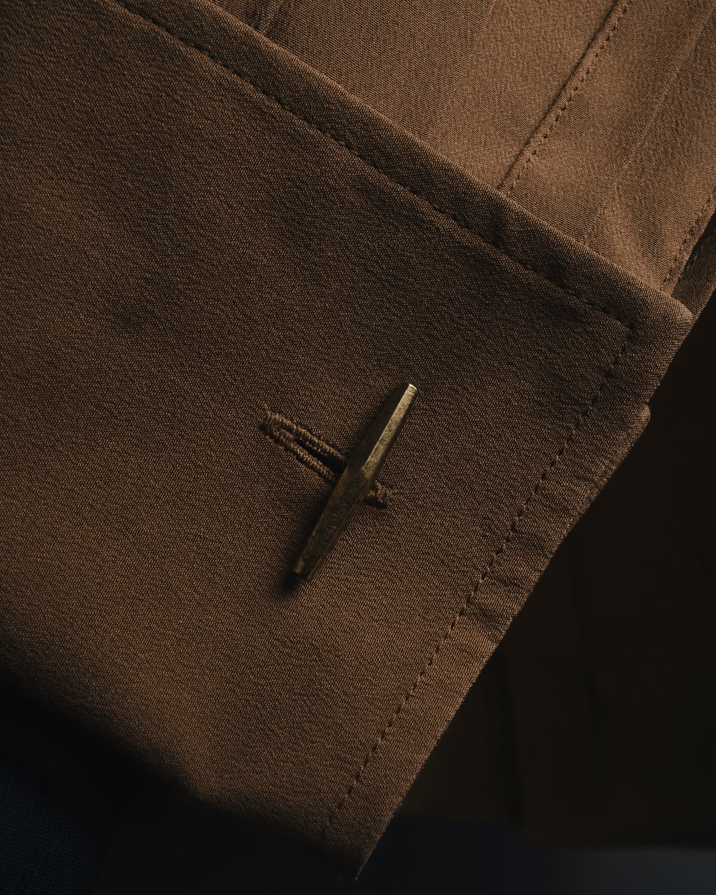 "SAINT LAURENT" 2021AW silk crepe de chine french-cuff shirt