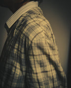 -SPECIAL- "Hermès" 10's Textured linen blend check blazer