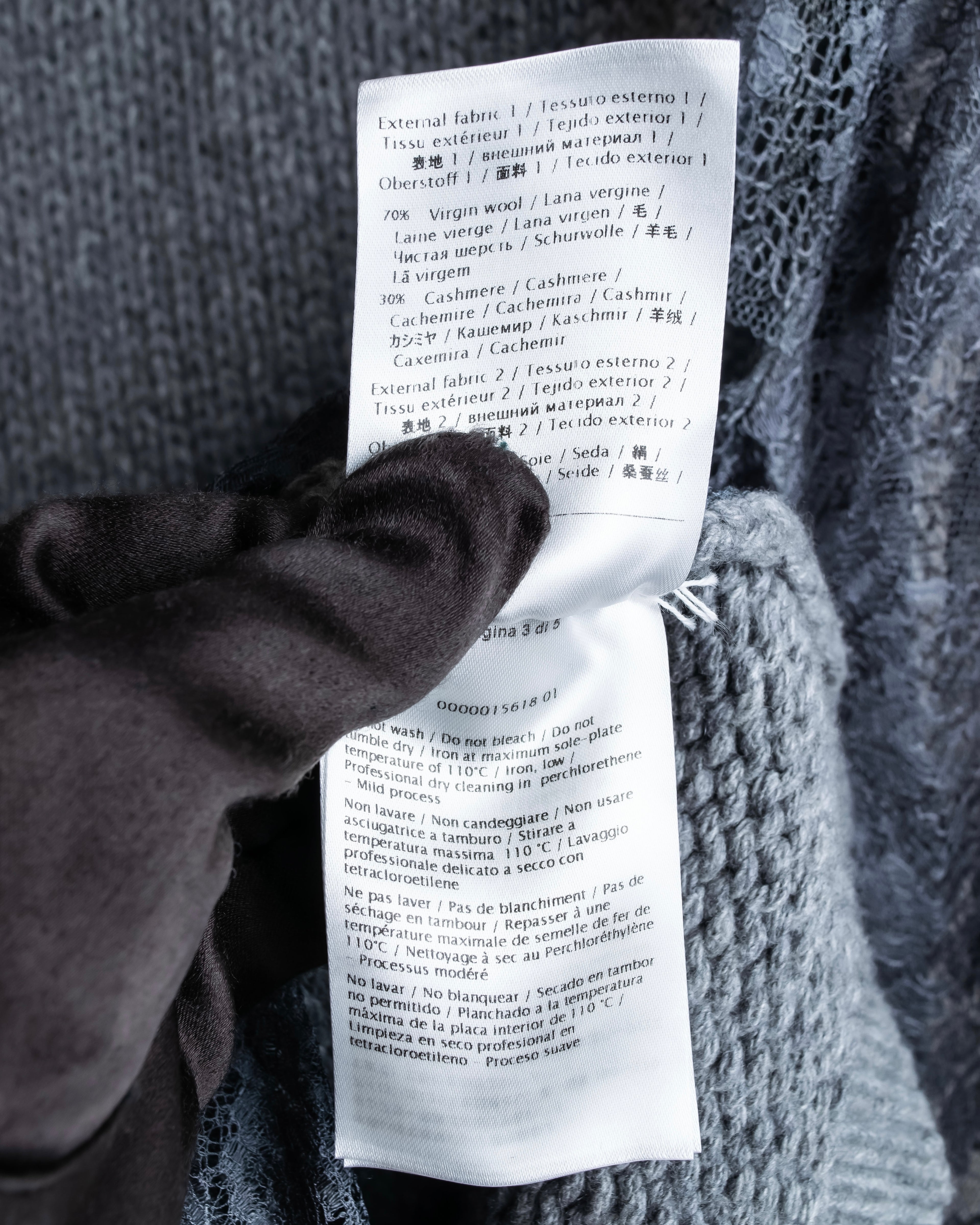 "VALENTINO" Floral lace cable knit docking design pullover