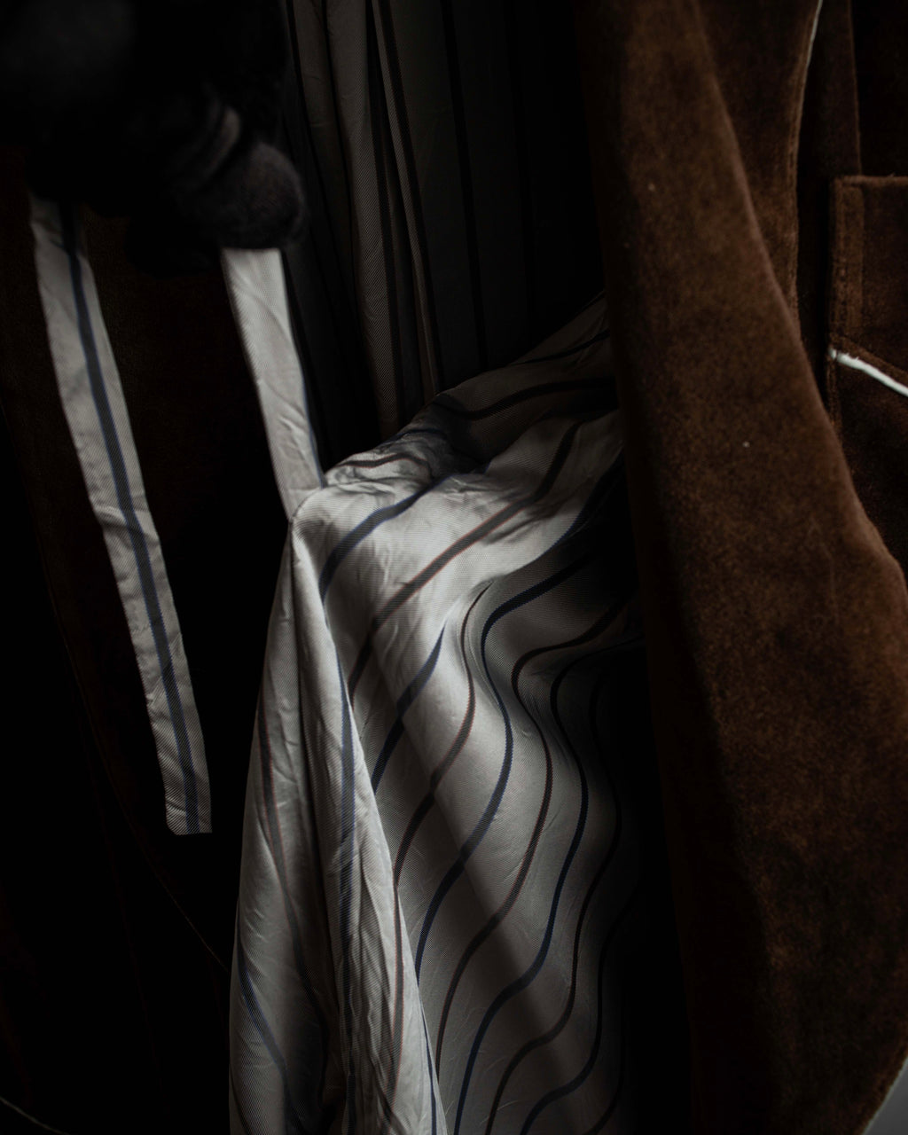 "CELINE" Piping design velour long gown coat