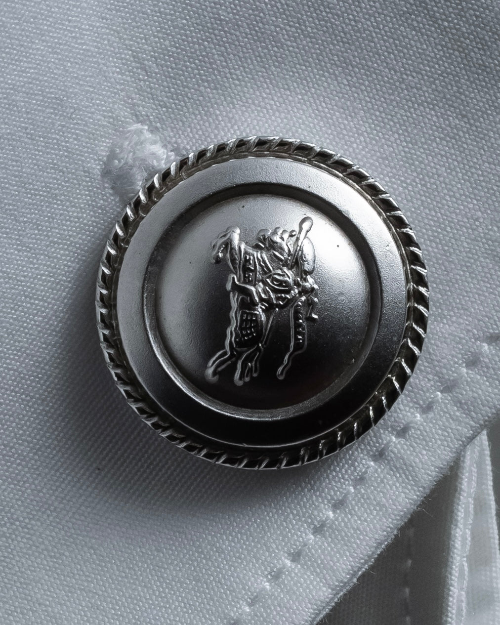 "BURBERRYS" Equestrian Knight engraved silver cufflinks