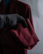 "JEAN PAUL GAULTIER FEMME"
Bordeaux color peaked lapel wool tailored jacket