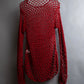 "Y's" Vivid red color mesh knit pullover