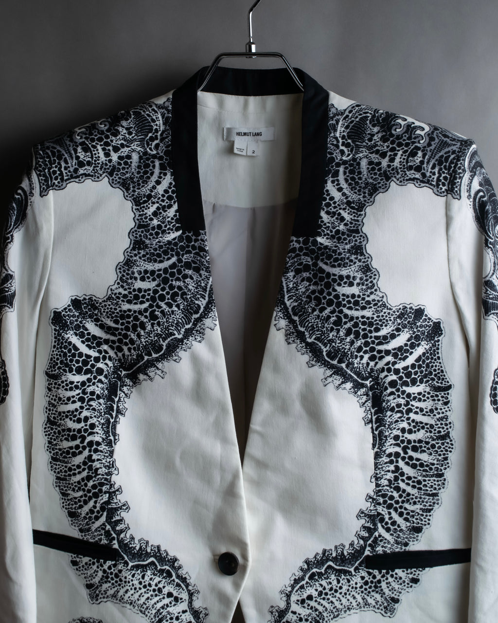 "HELMUT LANG" Seahorse motif design short jacket