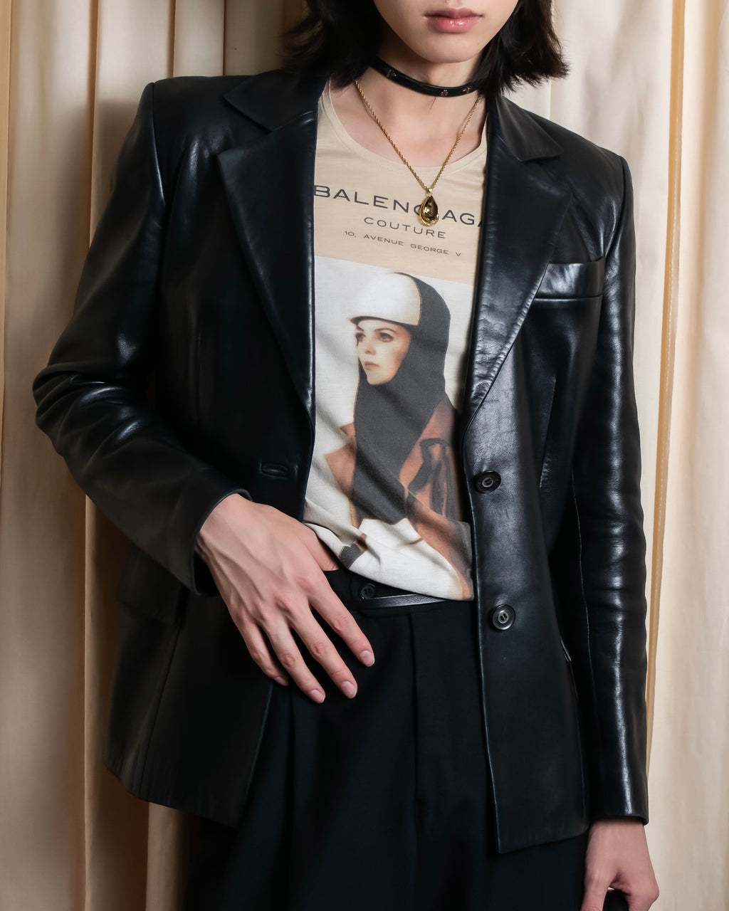 "BALENCIAGA" Painting graphic logo engraved T-shirt