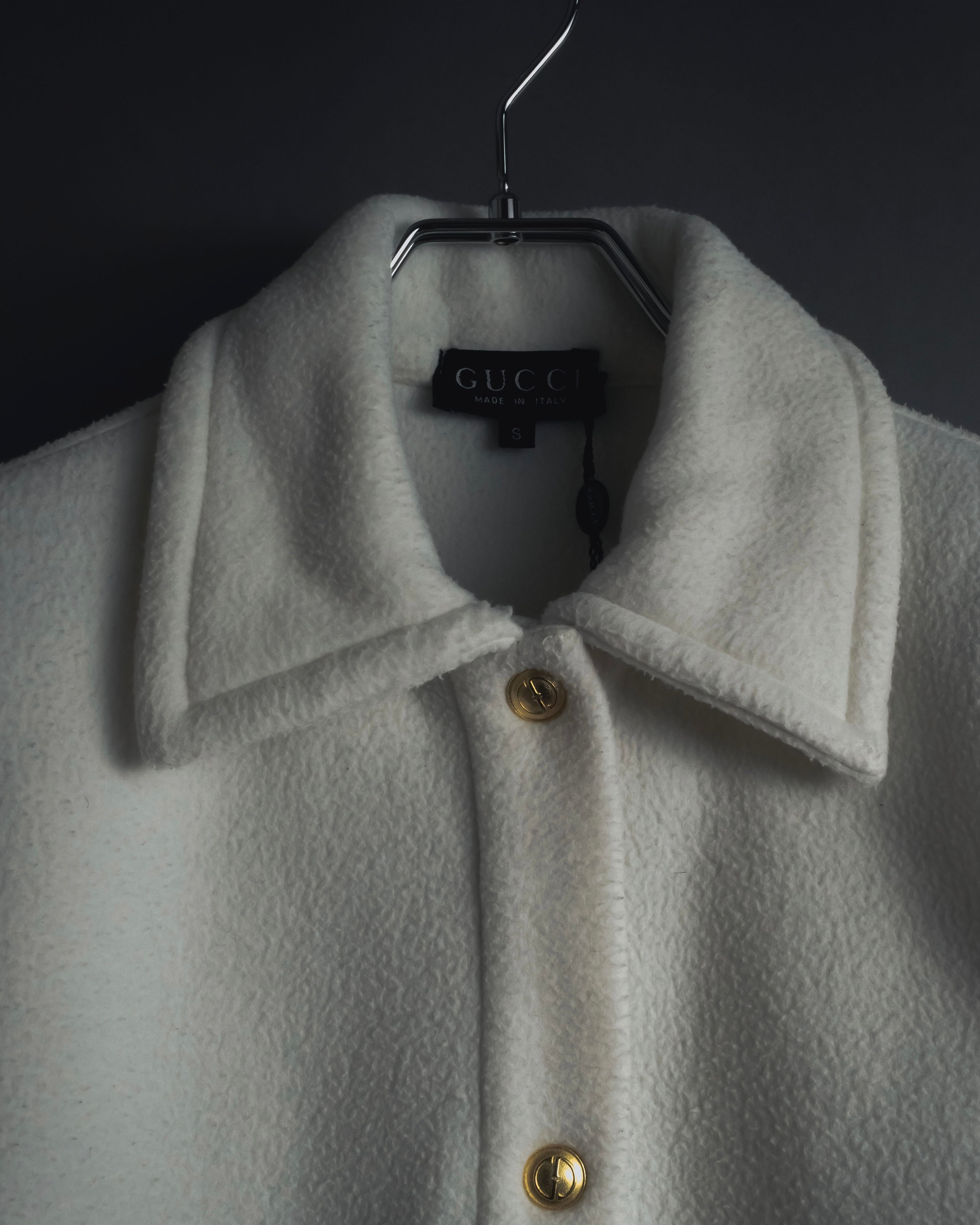 "GUCCI" 90’s-00’s Minimal fleece gold buttons jacket