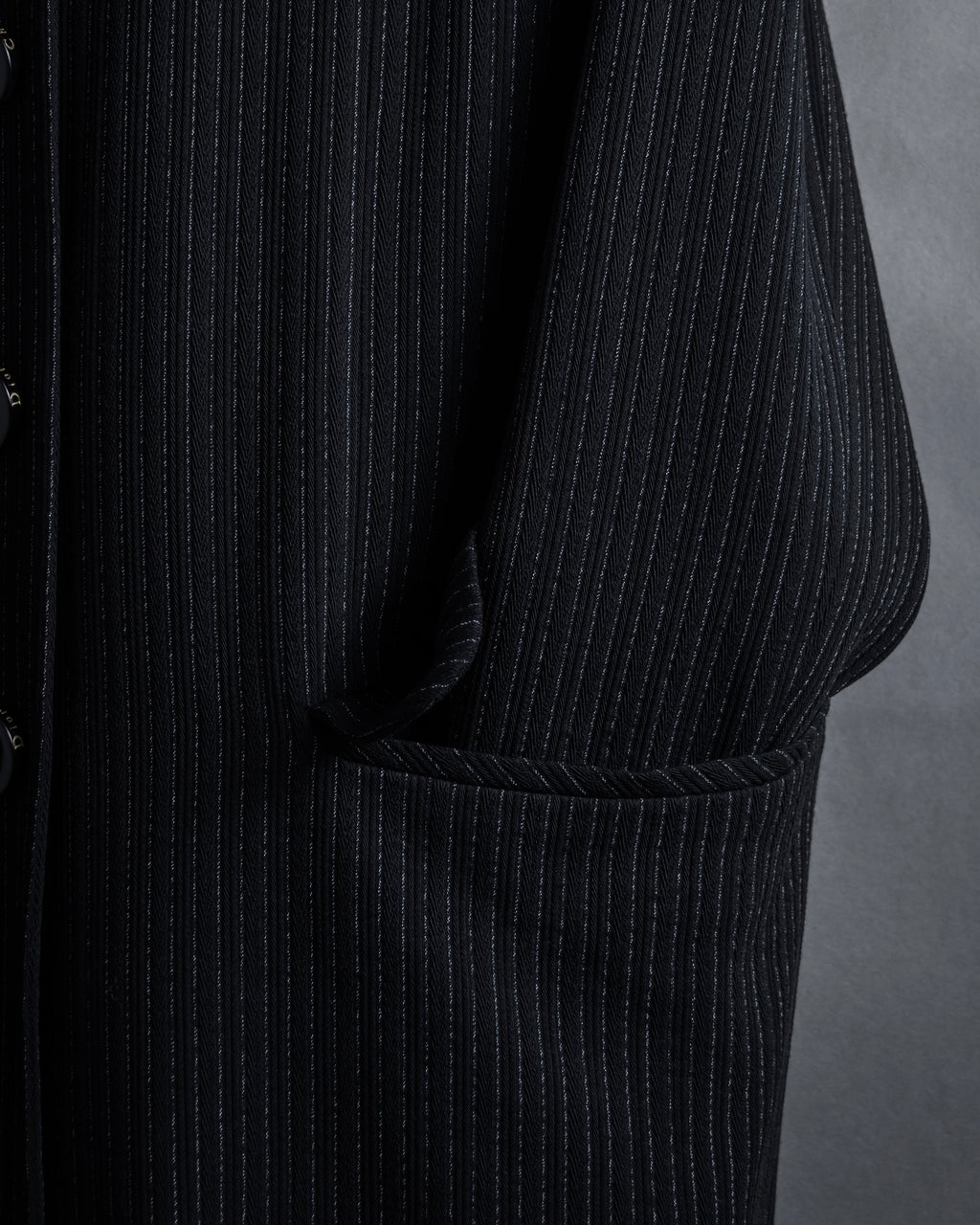“Christian Dior” 90’s pinstriped four-button long tailored jacket