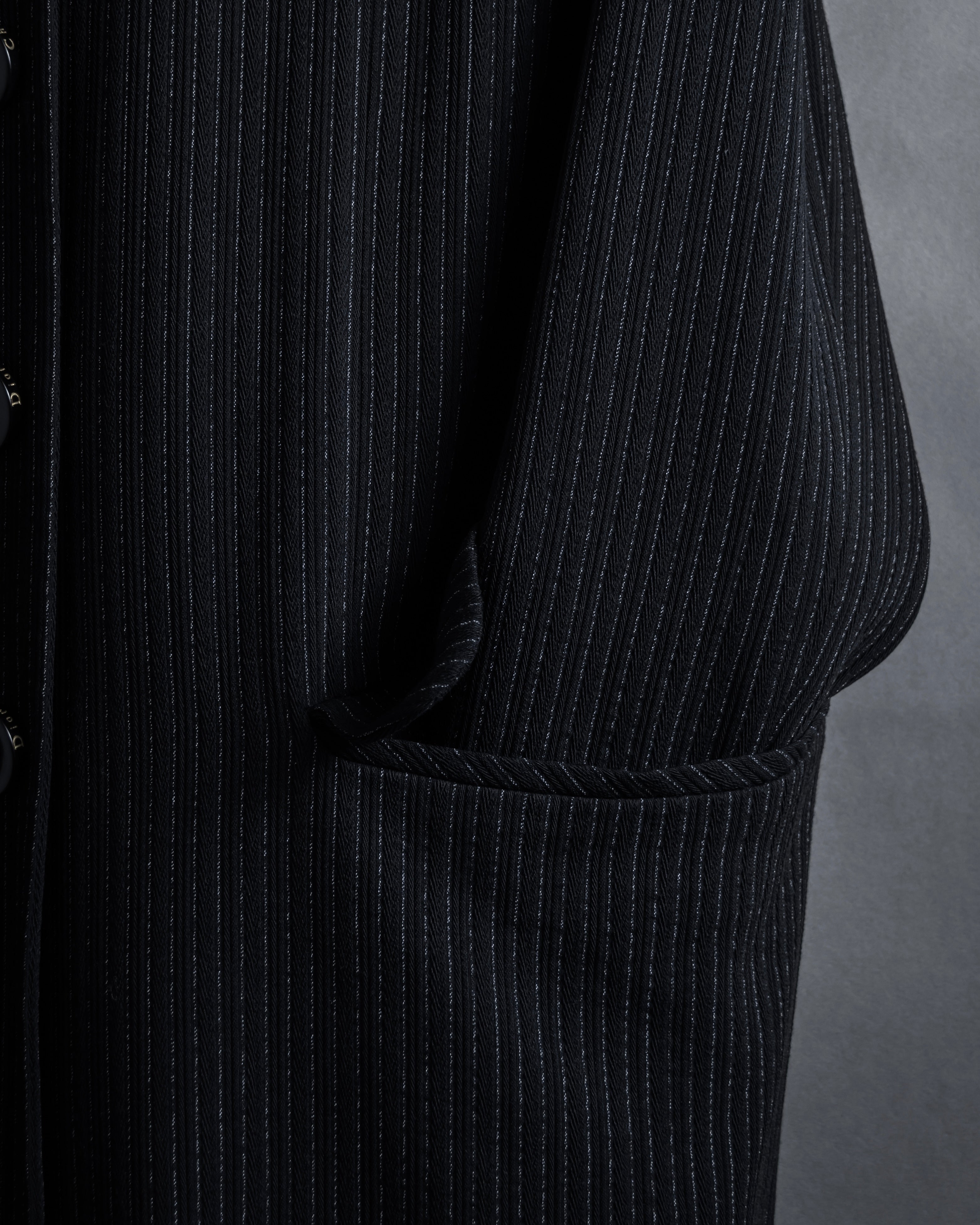 “Christian Dior” 90’s pinstriped four-button long tailored jacket