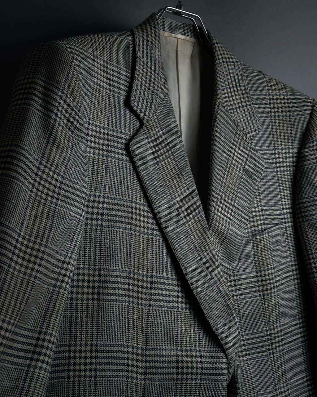 "HERMES" 90’s belvest silk wool linen peak lapel tailored jacket