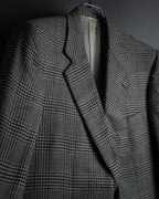 "HERMES" 90’s belvest silk wool linen peak lapel tailored jacket