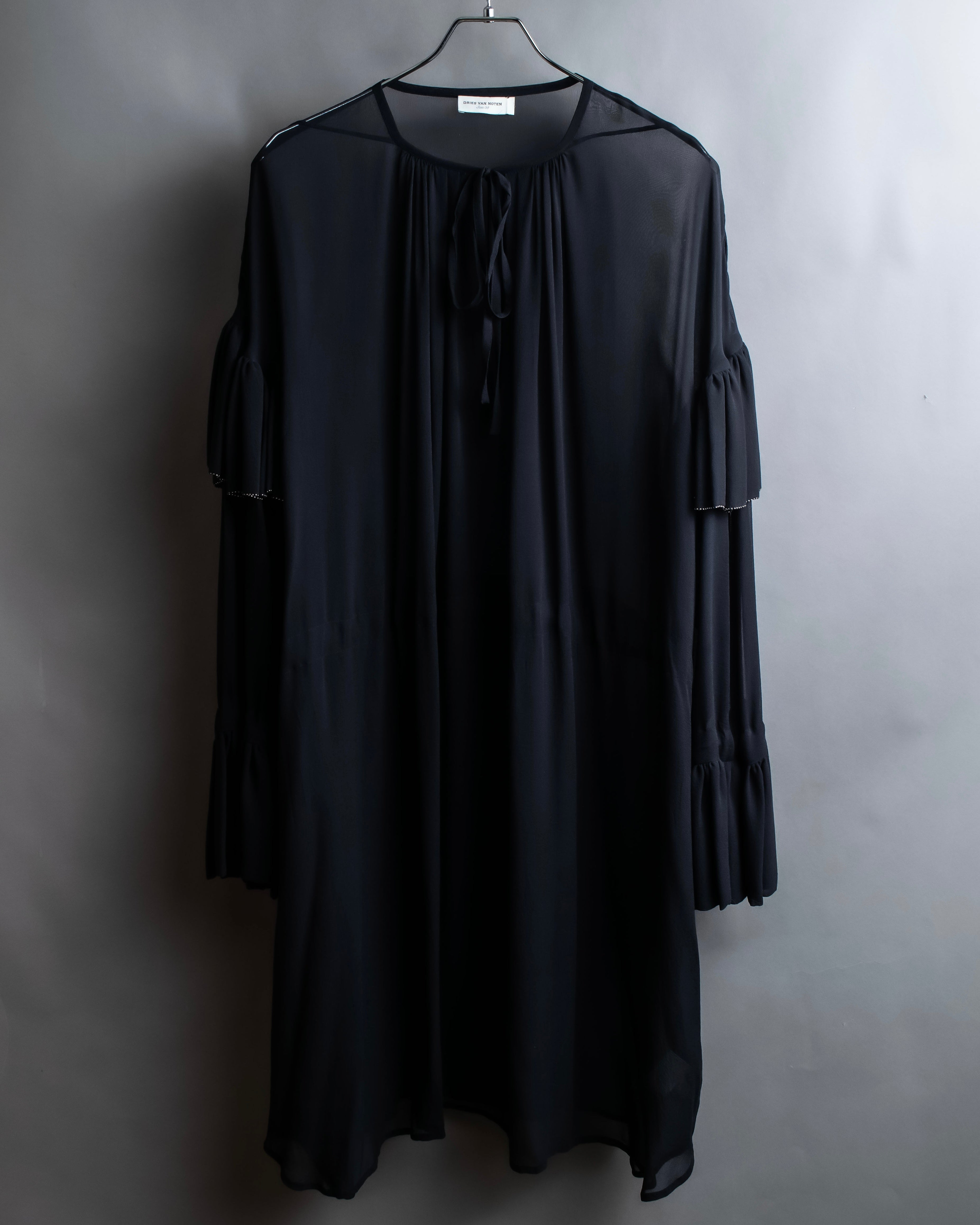 dries van noten sheer dress Sheer Dries Van Noten Dresses DRIES VAN NOTEN SHEER TROPICAL TULIP PRINT DRESS