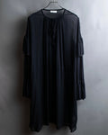 "DRIES VAN NOTTEN" Gather tiered design sheer black dress