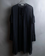 "DRIES VAN NOTTEN" Gather tiered design sheer black dress