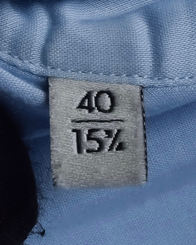 "GUCCI" Lace border design saxe blue shirt