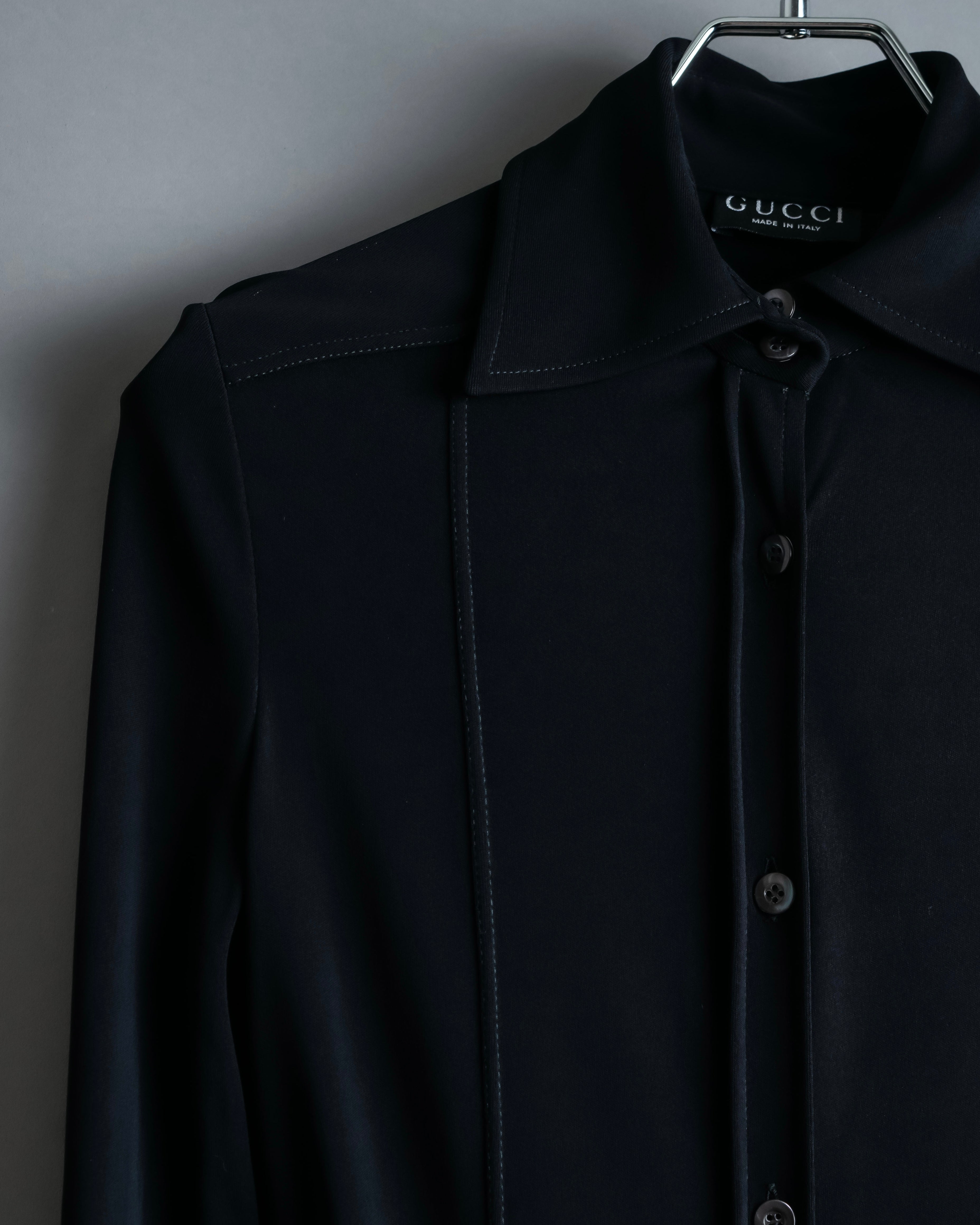 "GUCCI" Drawstring design pintuck long shirt